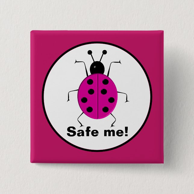 Rett mir! Niedliche, farbenfrohe Ladybugs, persona Button (Vorderseite)