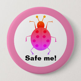 Rett mir! Niedliche, farbenfrohe Ladybugs, persona Button