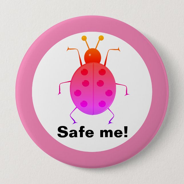 Rett mir! Niedliche, farbenfrohe Ladybugs, persona Button (Vorderseite)