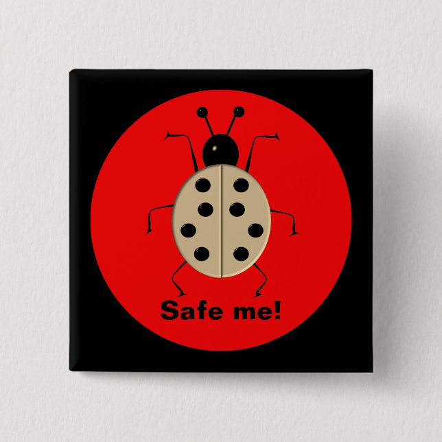 Rett mir! Niedliche, farbenfrohe Ladybugs, persona Button (Vorderseite)