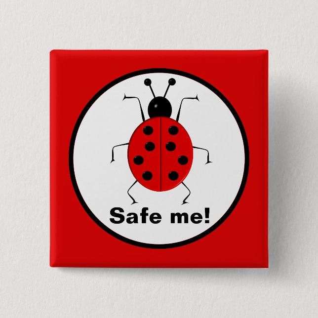 Rett mir! Niedliche, farbenfrohe Ladybugs, persona Button (Vorderseite)