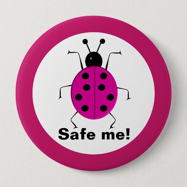 Rett mir! Niedliche, farbenfrohe Ladybugs, persona Button (Vorderseite)