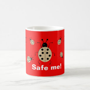 Rett mir! Niedliche, farbenfrohe Ladybugs, persona Kaffeetasse