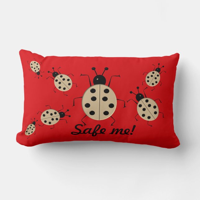 Rett mir! Niedliche, farbenfrohe Ladybugs, persona Lendenkissen (Vorderseite)