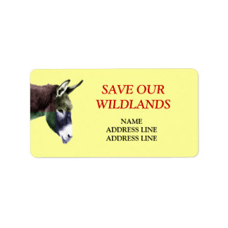 Rett Our Wildlands 1 - American Southwest Burro Adressaufkleber