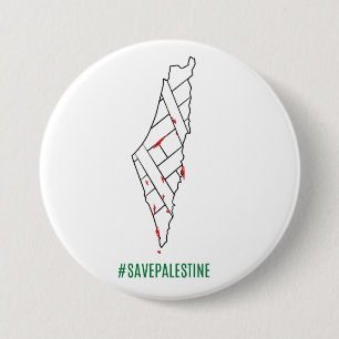 Rett Palestine bleding map - Freedom for Palestin Button
