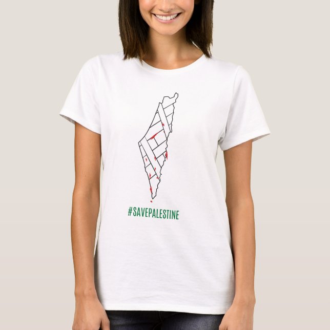 Rett Palestine bleding map - Freedom for Palestin T-Shirt (Vorderseite)