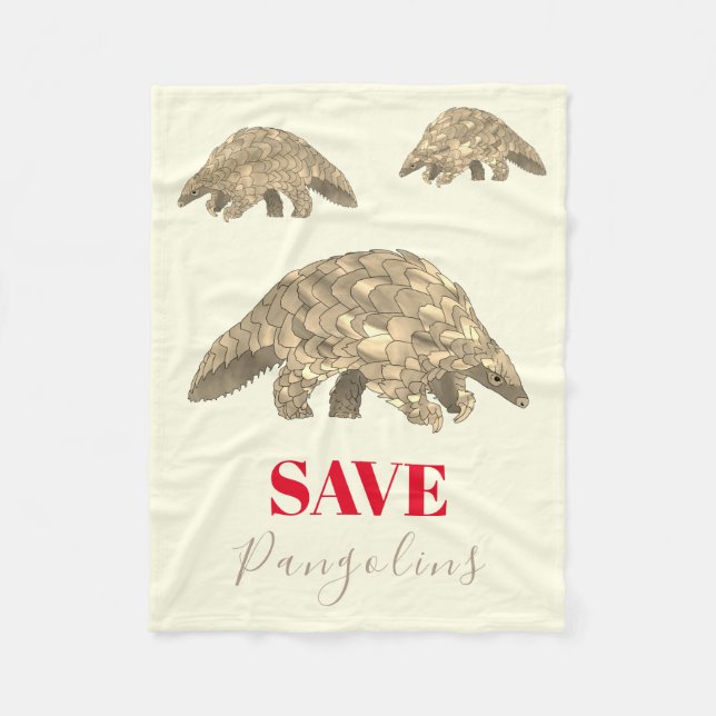 Rett Pangolins Fleecedecke (Vorderseite)