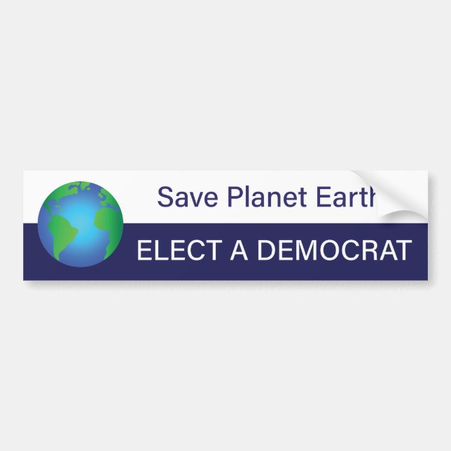 Rett Planet Erde; Wahl eines Demokraten Autoaufkleber (Vorne)