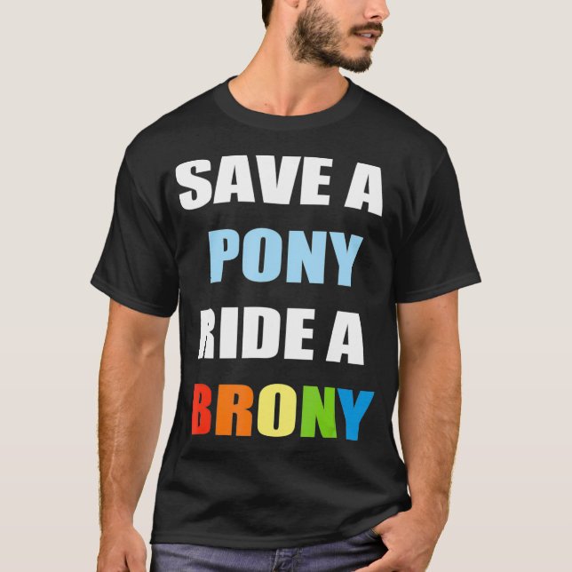 Rett Pony Ride Brony Funny Bronze T-Shirt (Vorderseite)