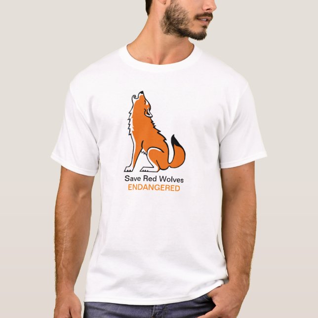 Rett Red WOLVES - USA - gefährdetes Tier - Natur T-Shirt (Vorderseite)