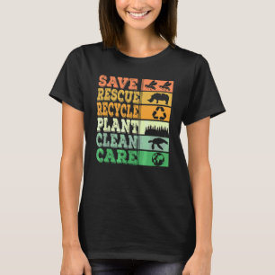 Rett Rescue Gerecycelt Pflanze Clean Care Retro Vi T-Shirt