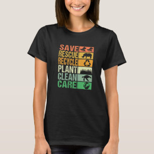 Rett Rescue Gerecycelt Pflanze Clean Care Retro Vi T-Shirt