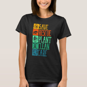 Rett Rescue Pflanze Clean Care Schildkröte Gerecyc T-Shirt