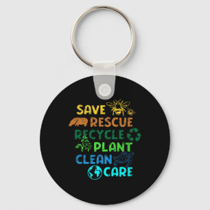Rett Rescue Recycle Planet Klimawandel Funny Ea Schlüsselanhänger