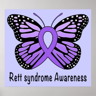 Rett-Syndrom Butterfly Awareness Ribbon of Hope Poster