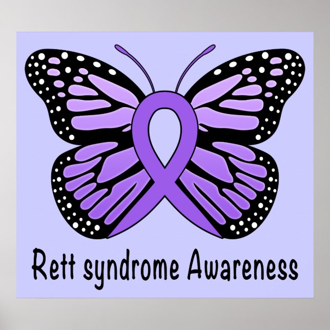 Rett-Syndrom Butterfly Awareness Ribbon of Hope Poster (Vorne)