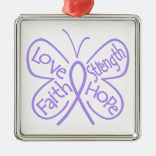 Rett-Syndrom Butterfly Inspirierend Worte Silbernes Ornament