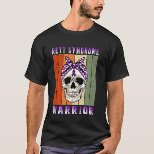 Rett-Syndrom Warrior Vintag Rett-Störung Schädel T-Shirt