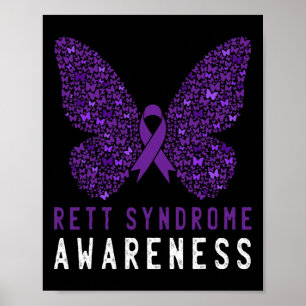 Rett Syndrome Awareness Butterfly Lila Ribbon Su Poster