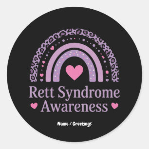 Rett Syndrome Awareness Lila Rainbow Hope Squad Runder Aufkleber