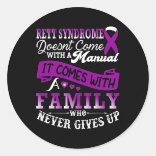 Rett Syndrome Awareness Month Family Octobre Purpl Runder Aufkleber