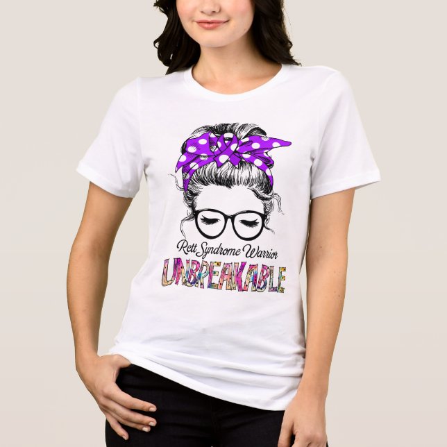 Rett Syndrome Awareness Ribbon Support Geschenke Tri-Blend Shirt (Vorderseite)