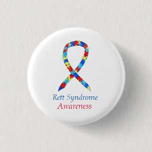 Rett Syndrome Puzzle Awareness Ribbon Custom Butto Button