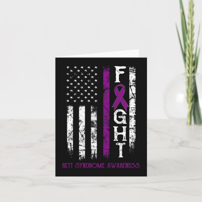 Rett Syndrome Warrior Us Flag Down Syndrom Awaren Karte (Vorderseite)