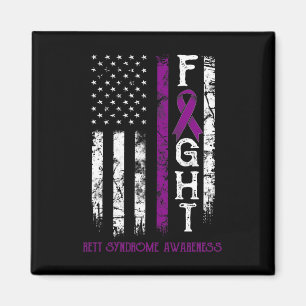 Rett Syndrome Warrior Us Flag Down Syndrom Awaren Magnet