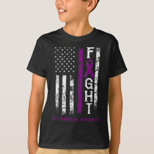 Rett Syndrome Warrior Us Flag Down Syndrom Awaren T-Shirt