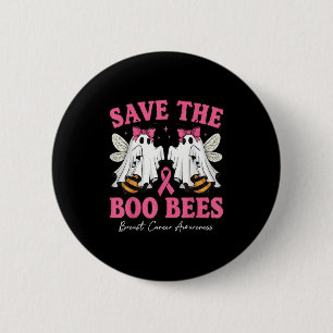 Rett The Boo Ghost Bees Breast Cancer Awareness Wo Button
