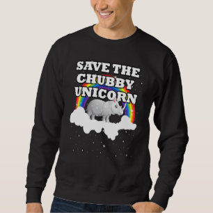 Rett The Chubby Niedlich Unicorn Rainbow Rhino Ide Sweatshirt