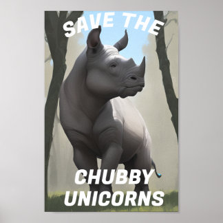 Rett The Chubby Unicorns" Funny Poster