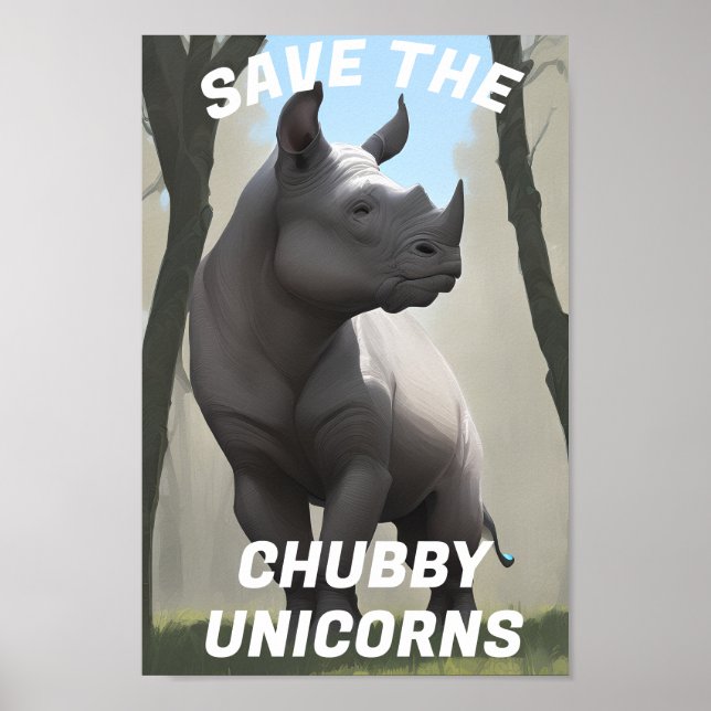 Rett The Chubby Unicorns" Funny Poster (Vorne)