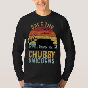 Rett The Chubby Unicorns Vintag Funny Rhino Anima T-Shirt