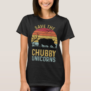 Rett The Chubby Unicorns Vintag Funny Rhino Anima T-Shirt