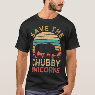 Rett The Chubby Unicorns Vintag Funny Rhino Anima T-Shirt
