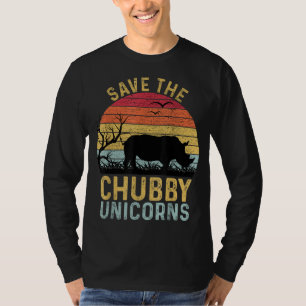 Rett The Chubby Unicorns Vintag Funny Rhino Anima T-Shirt