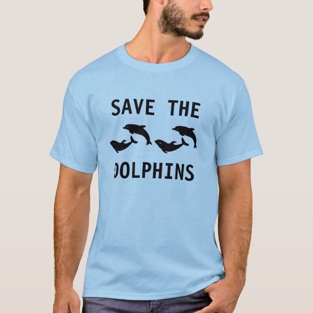 Rett The Dolphins Mens Blue T - Shirt (Vorderseite)