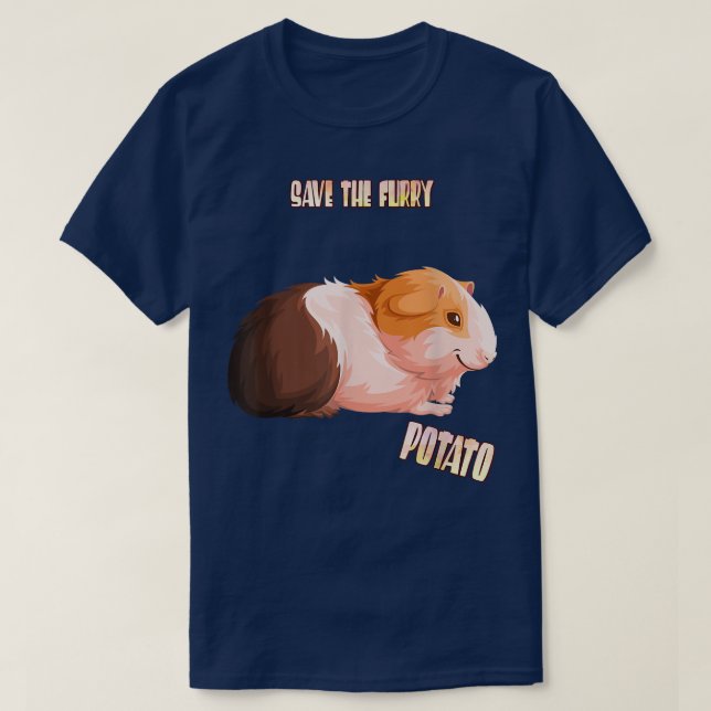 Rett The Furry Potato Guinea Pig Funny Sarcasm Pun T-Shirt (Design vorne)