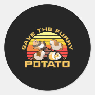 Rett The Furry Potato Niedliche Guinea Pig Lover F Runder Aufkleber