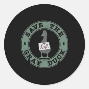 Rett The Grey Duck Funny Animals Weihnachtsbaum Lo Runder Aufkleber