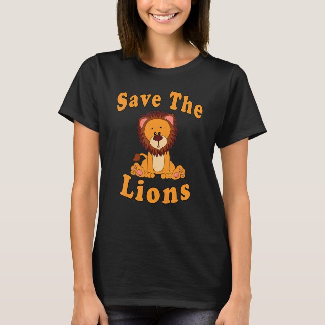 Rett The Lions Niedlich Baby Lion Safari T-Shirt (Vorderseite)