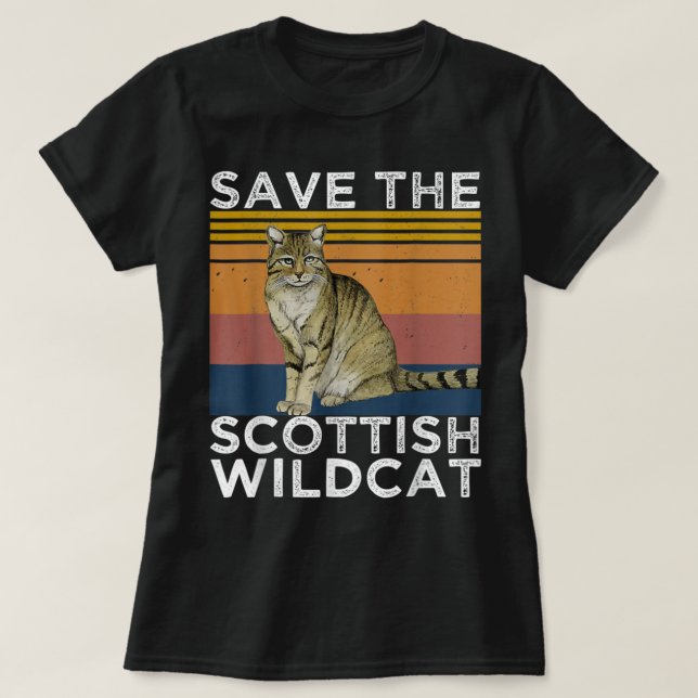 Rett The Scottish Wildcat , Scottish Wildcat Lover T-Shirt (Design vorne)