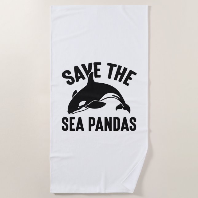 Rett the Sea Pandas Strandtuch (Vorderseite)