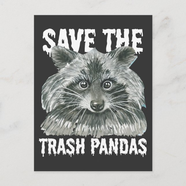 Rett The Trash Pandas - Funny Raccoon Awareness Postkarte (Vorderseite)