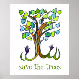 RETT THE TREES forest tree Liebe Herzart Poster