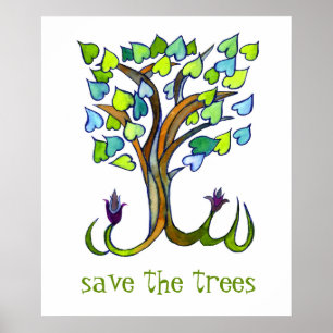 RETT THE TREES forest tree Liebe Herzart Poster