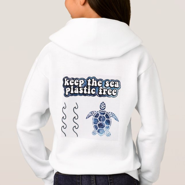 RETT THE TURTLES, Behalt der Meeres-Plastik-freie  Hoodie (Rückseite)